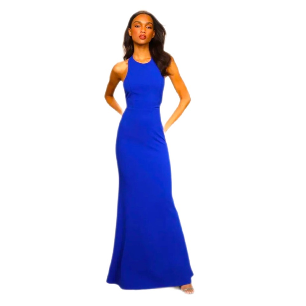 Lulus Straight to the Heart Blue Maxi Dress Sz Medium NWT Prom